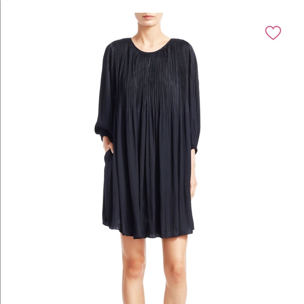 Elizabeth and James Florrie Pleated Dress in Navy